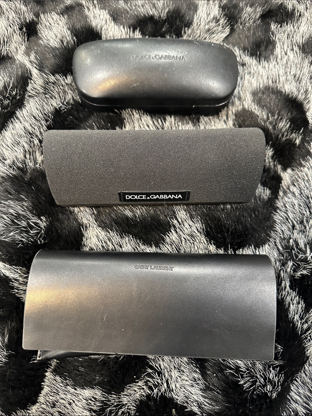 Dolce & Gabbana & Saint Laurent Black Eyewear Case Trio
